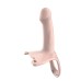 Vibrating Strap On Dildo Dongs Hollow Penis For Lesbian (Black)