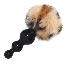 Leopard Rabbit Fur Ball Tail Buttplug for Woman Couples Men